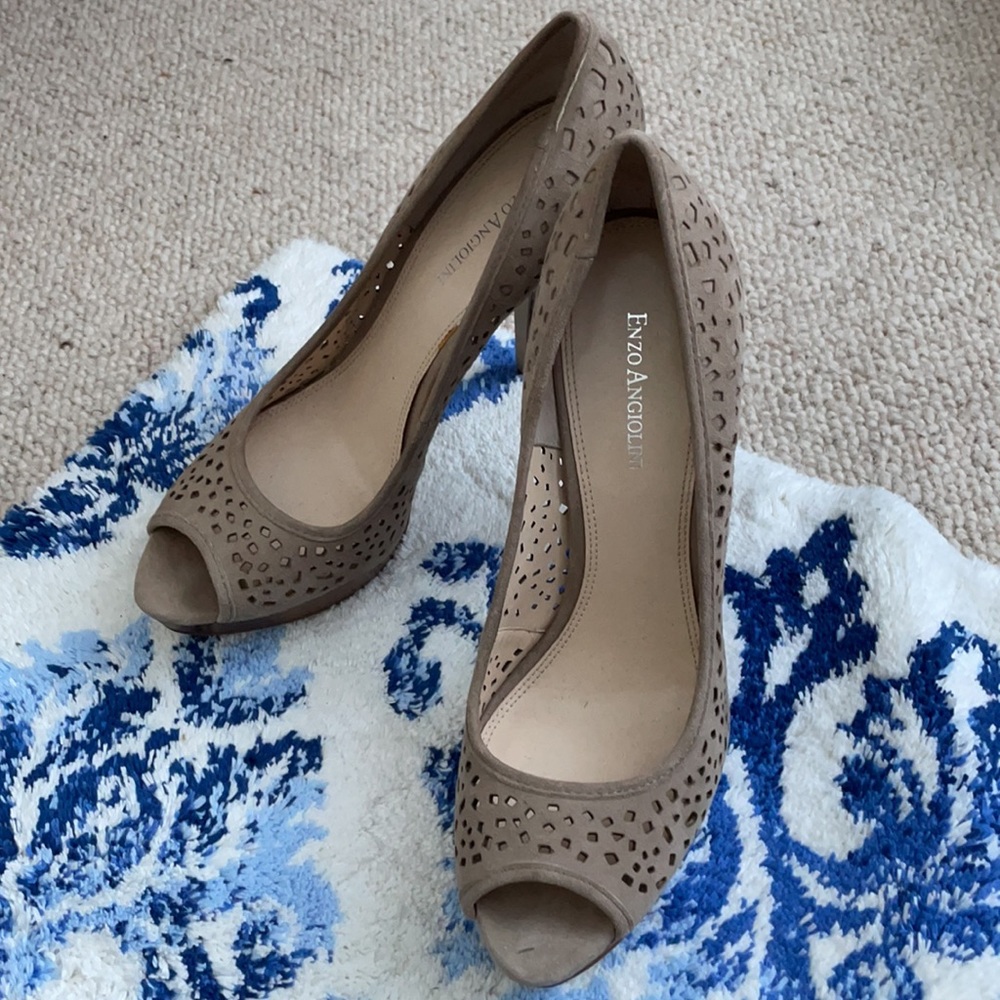 Enzo Angiolini Peep Toe Eyelet Pumps